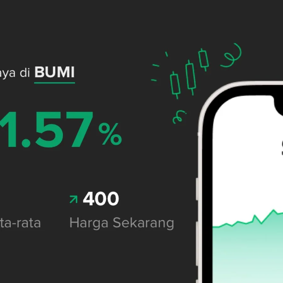 Stockbit return card, BUMI +81%